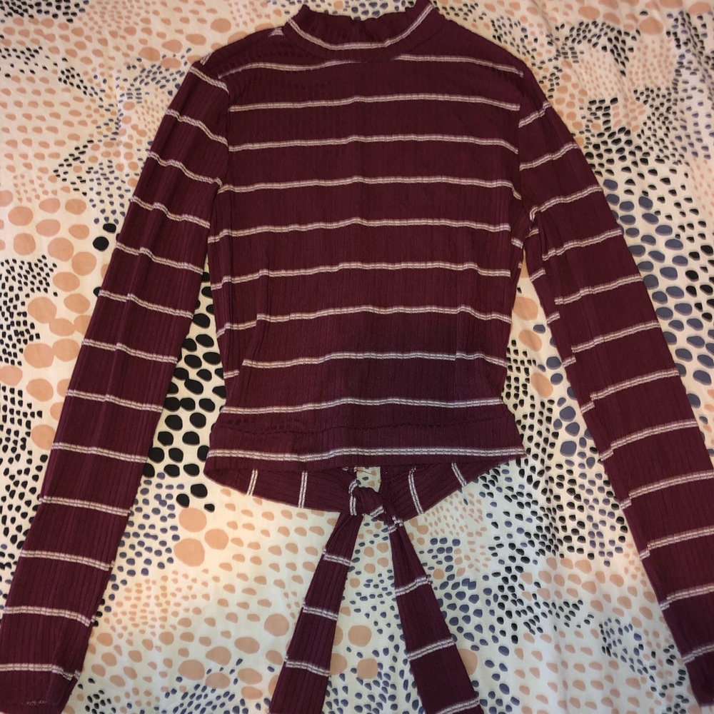 Striped Long Sleeve with Tie up